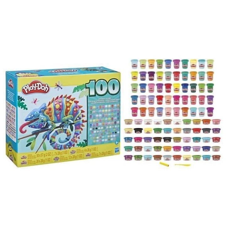 Play-Doh Wow Coffret 100 pots de couleurs - Playdoh classique