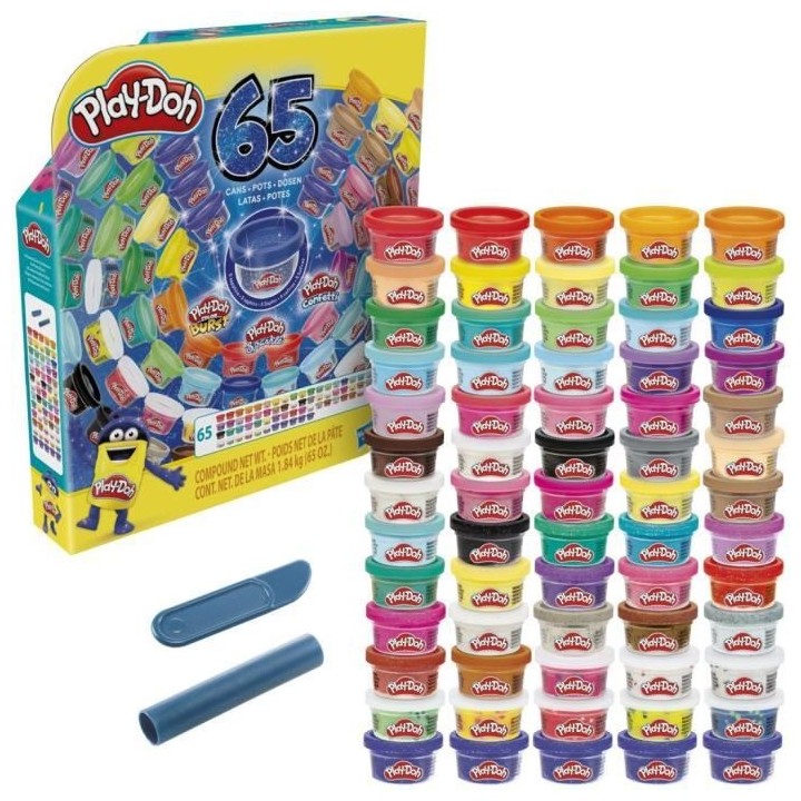 Play-Doh Coffret 65 ans, pack 65 pots de 28 grammes de pâte a modeler