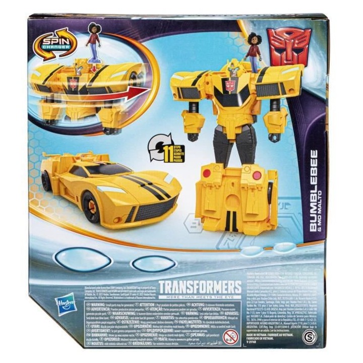 Transformers EarthSpark, figurine Spin Changer Bumblebee de 20 cm ave