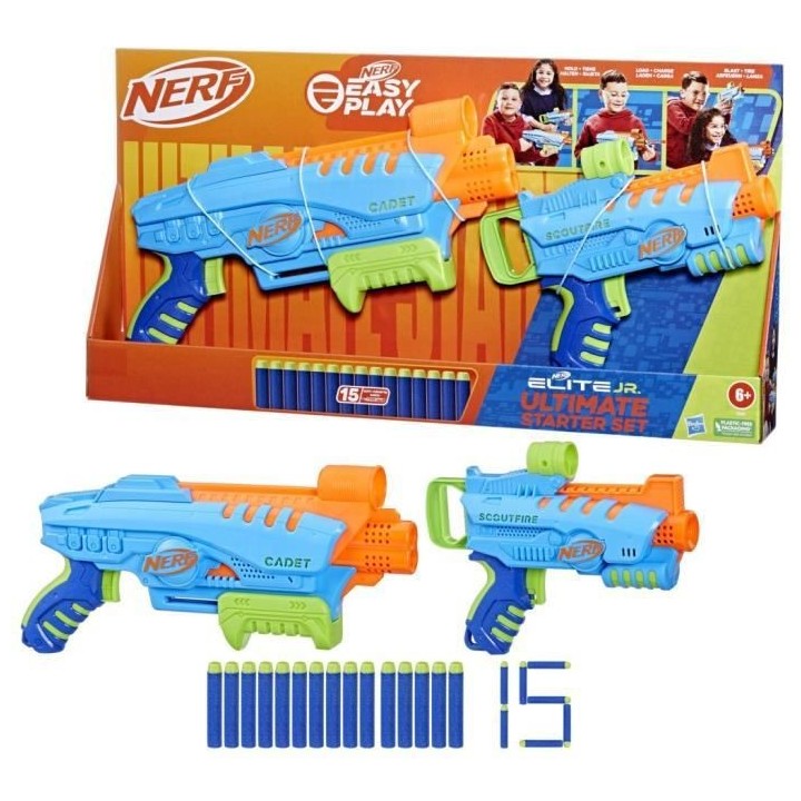 Nerf Elite Junior Ultimate Starter Set, 2 blasters, 15 fléchettes Ne