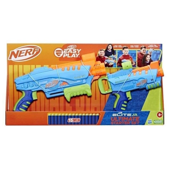 Nerf Elite Junior Ultimate Starter Set, 2 blasters, 15 fléchettes Ne