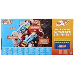 Nerf Elite Junior Ultimate Starter Set, 2 blasters, 15 fléchettes Nerf Elite