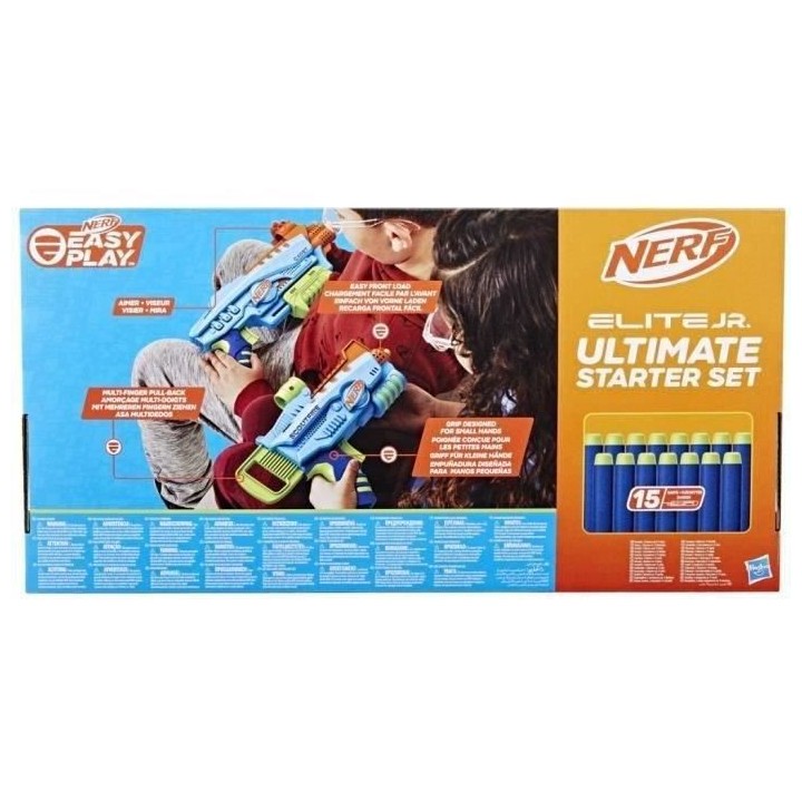 Nerf Elite Junior Ultimate Starter Set, 2 blasters, 15 fléchettes Ne