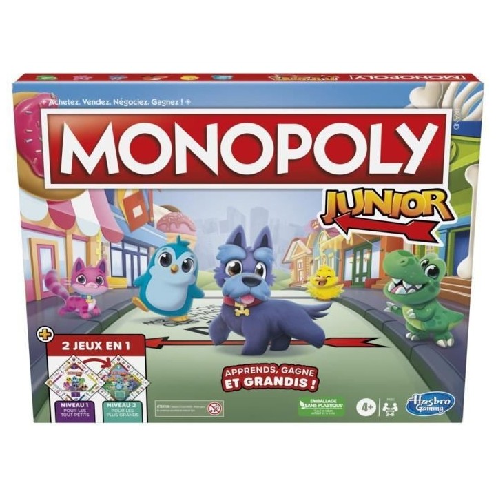 Monopoly Junior 2 en 1 - Jeu de société enfant