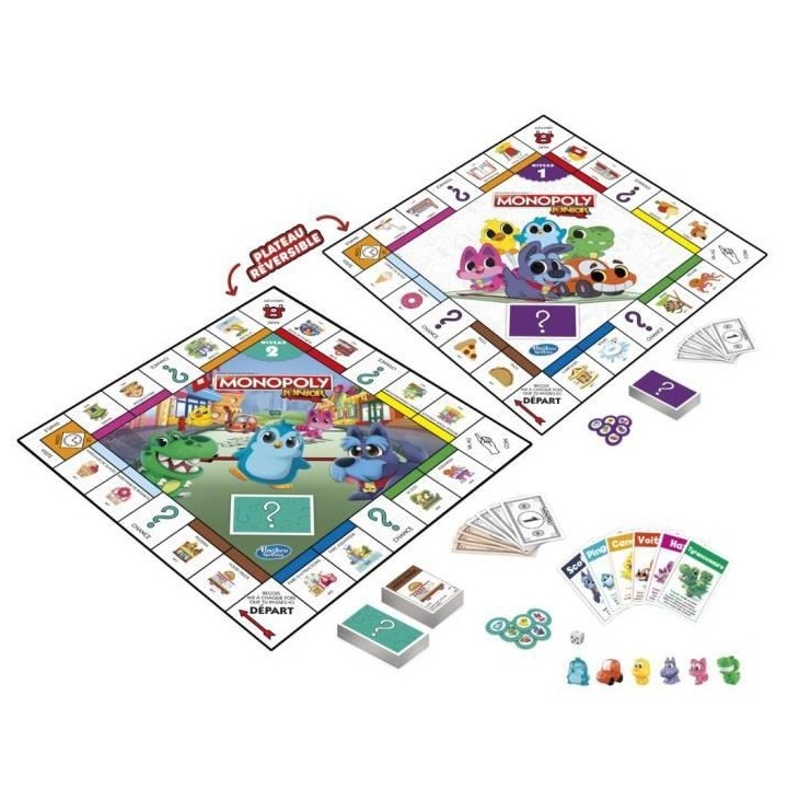 Monopoly Junior 2 en 1 - Jeu de société enfant