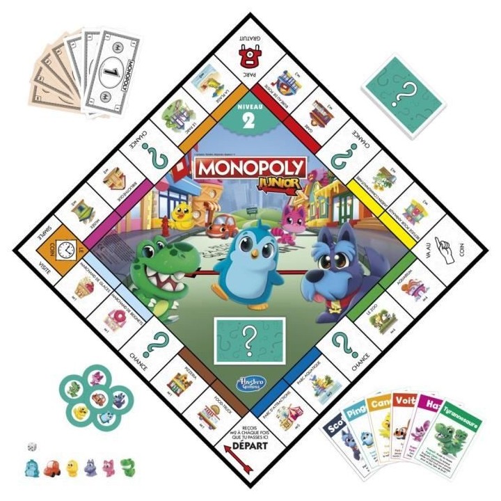 Monopoly Junior 2 en 1 - Jeu de société enfant