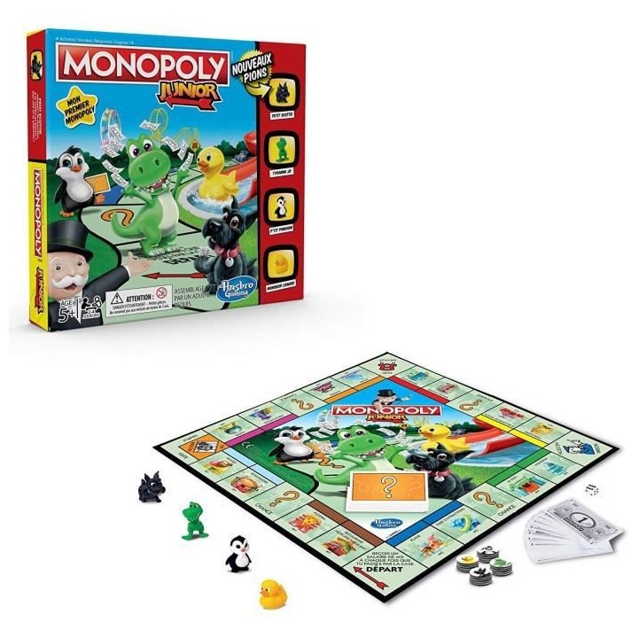 MONOPOLY Junior - Jeu de société pour enfants - Jeu de plateau - Ver