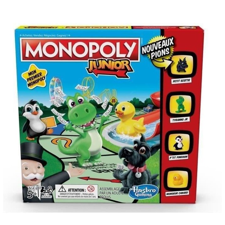 MONOPOLY Junior - Jeu de société pour enfants - Jeu de plateau - Ver