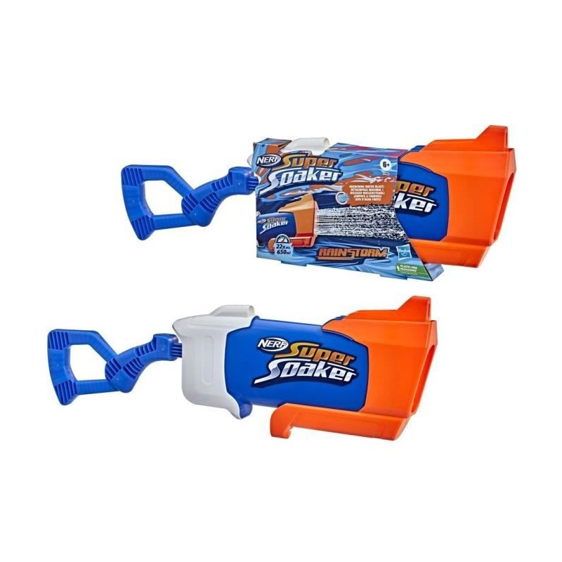 NERF SUPER SOAKER - Blaster a eau Rainstorm - jet d'eau diluvien, jeu d'eau extérieur pour enfants, ados et adultes