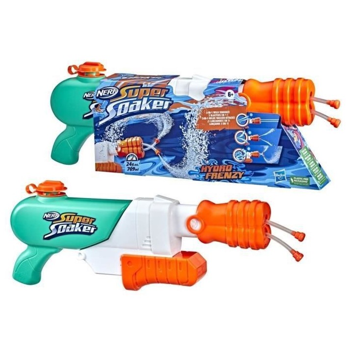 NERF SUPER SOAKER - Blaster a eau Hydro Frenzy - 3 manieres d'arroser,