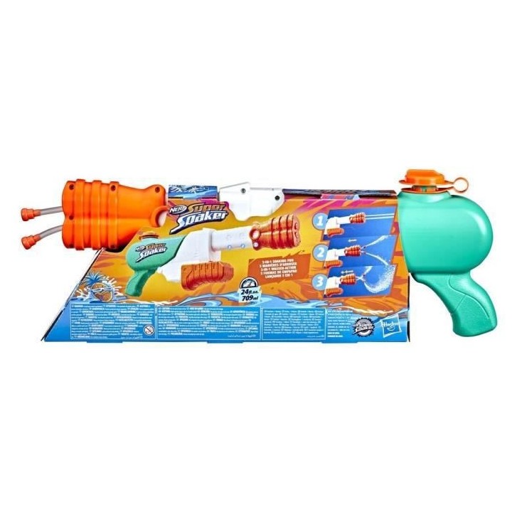 NERF SUPER SOAKER - Blaster a eau Hydro Frenzy - 3 manieres d'arroser,