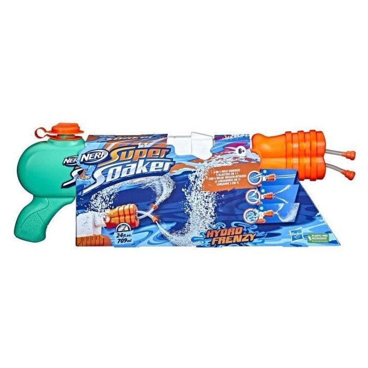 NERF SUPER SOAKER - Blaster a eau Hydro Frenzy - 3 manieres d'arroser,