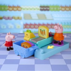 PEPPA PIG - Peppa's Adventures - Peppa a l'épicerie - jouet préscolaire avec 2 figurines et 8 accessoires, des 3 ans