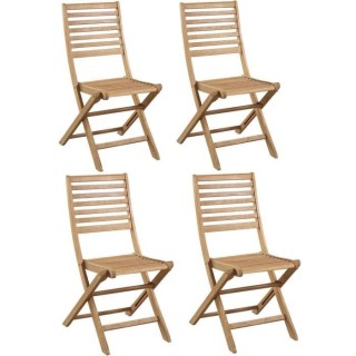 Lot de 4 chaises de jardin pliantes en Acacia FSC - 47 x 57,5 x H.89,5