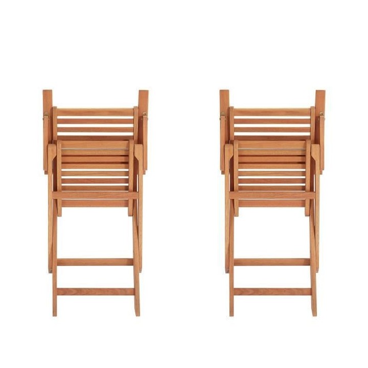 Lot de 2 fauteuils de jardin pliants en eucalyptus FSC - 57 x 52 x 90