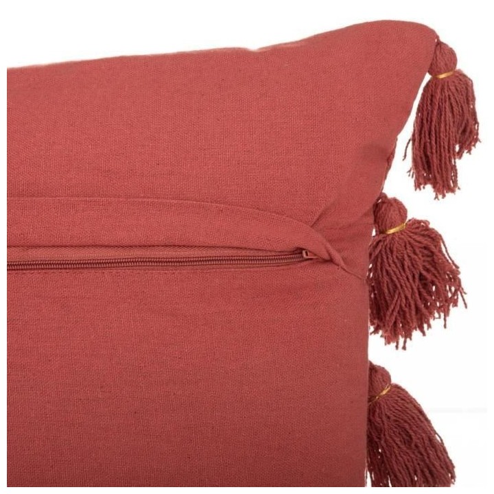 Coussin avec pompons Gypsy - Terracotta - 50 x 50 cm
