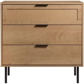 Commode 3 tiroirs RUSSELL - Panneaux de particules avec piétement en