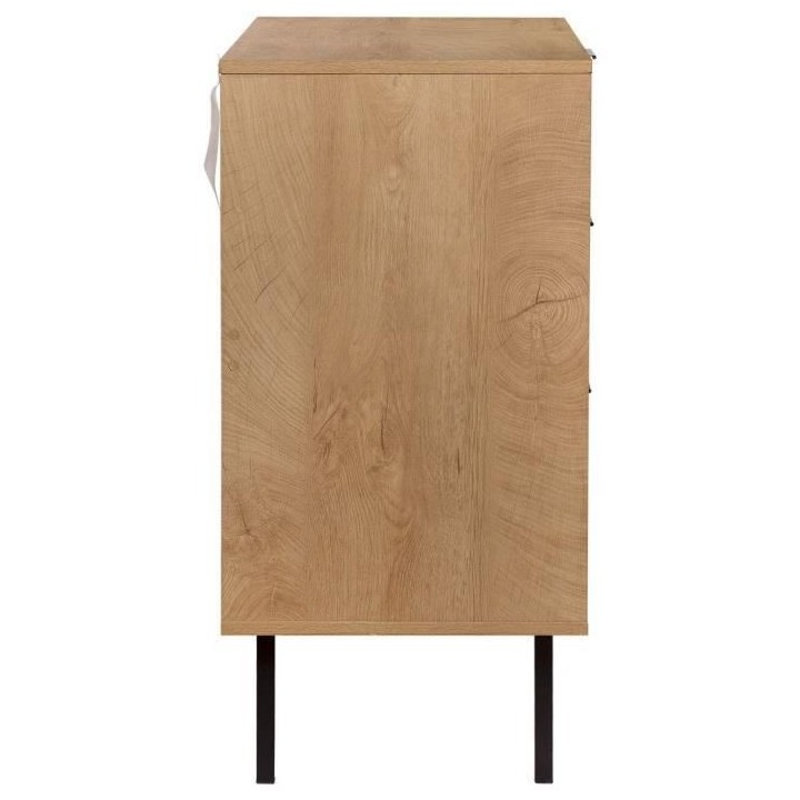 Commode 3 tiroirs RUSSELL - Panneaux de particules avec piétement en