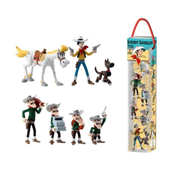 Pack de 7 Figurines - PLASTOY - Tubo Lucky Luke