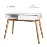 Bureau Single - Panneaux de particules - Blanc - Scandinave - L 100 x P 50 x H 77 cm