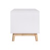 MARS Meuble TV - Style scandinave - Blanc / chene - L 116 x P 40 x H 42 cm