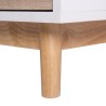 MARS Meuble TV - Style scandinave - Blanc / chene - L 116 x P 40 x H 42 cm