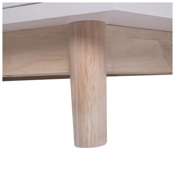 DENVER Meuble TV 2 portes - Blanc - L 116 x P 40 x H 42 cm