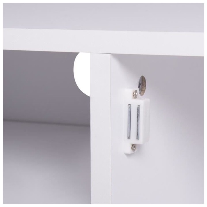 DENVER Meuble TV 2 portes - Blanc - L 116 x P 40 x H 42 cm