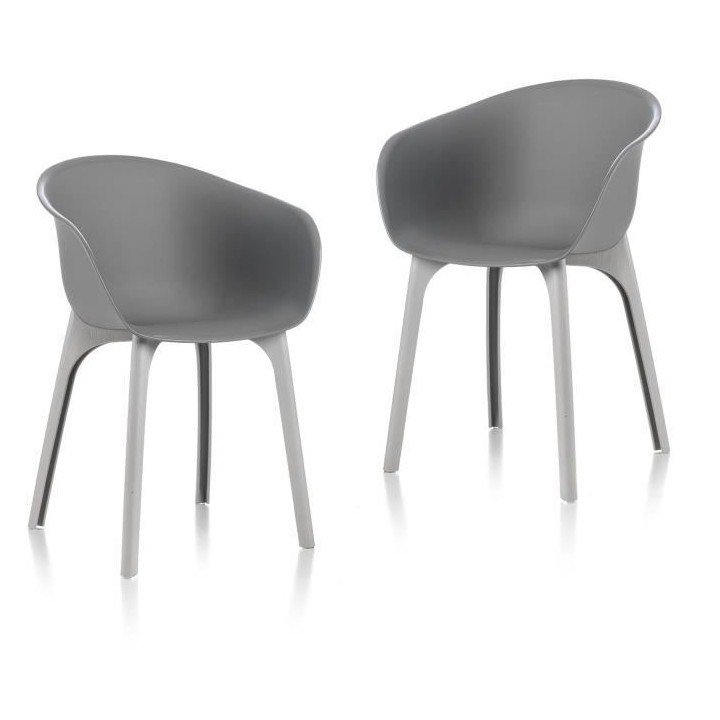IDEA lot de 2 Chaises de jardin Diva Gris