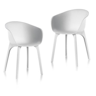 IDEA Lot de 2 fauteuils de jardin Diva Blanc