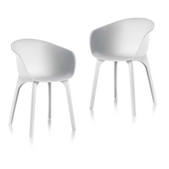 IDEA Lot de 2 fauteuils de jardin Diva Blanc