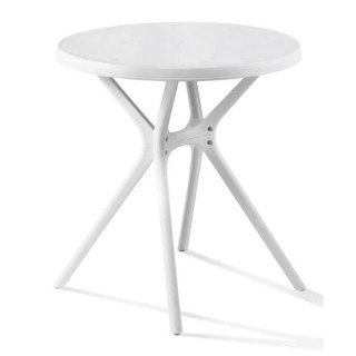 VICTOR Table ronde - Ø 70 cm - Pieds tulipe - Blanc