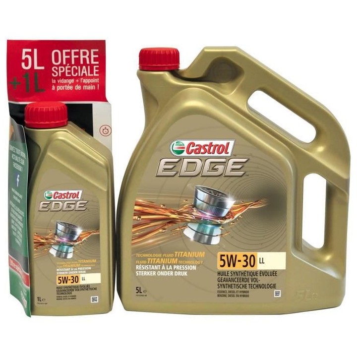 Huile moteur Edge - CASTROL - 4 saison - 5W-30 LL - 5+1L
