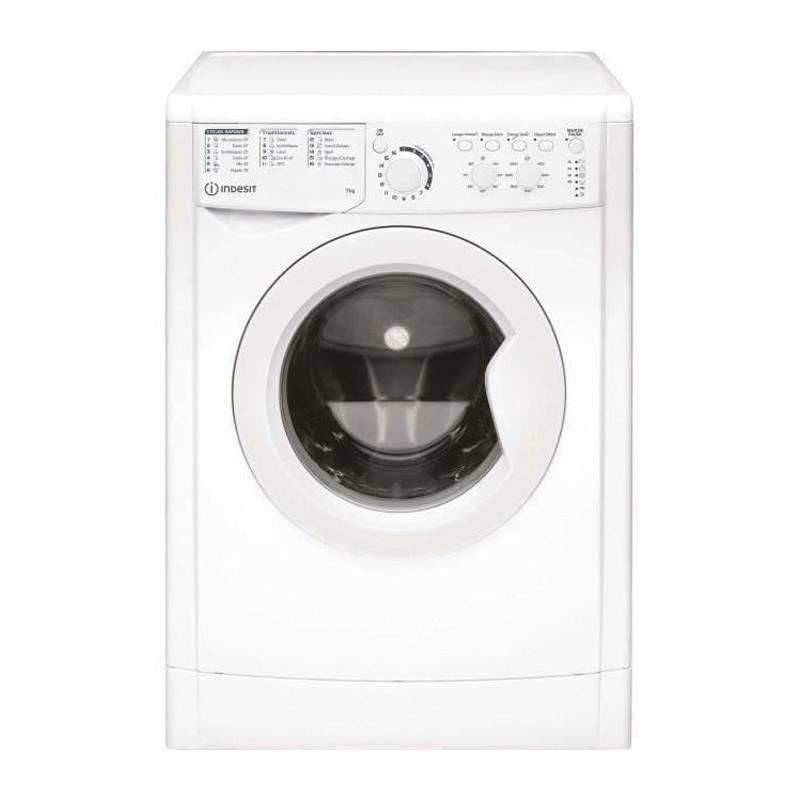 Lave-linge hublot INDESIT EWC71252WFRN - 7 kg - Moteur standard - 1200 trs/min - Blanc