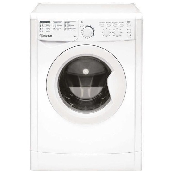 Lave-linge hublot INDESIT EWC71252WFRN - 7 kg - Moteur standard - 1200