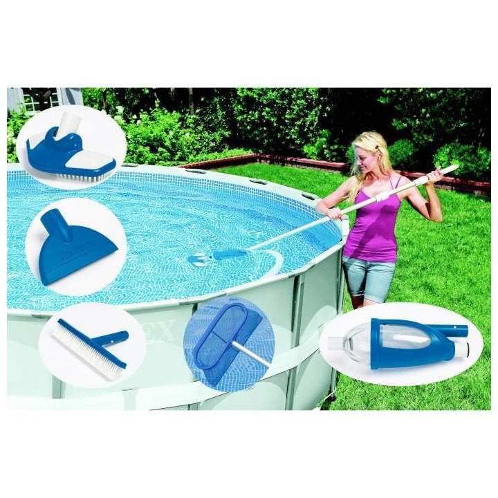 Kit d'entretien vac+ INTEX Pour piscine hors-sol avec filtration