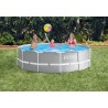 Kit Piscine hors sol tubulaire INTEX - Prism Frame - 366 x 99 cm - Ronde (Inclus une échelle de sécurité avec marches amovibl