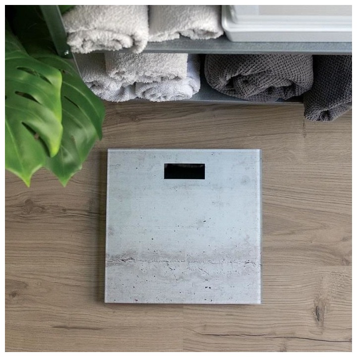 LIVOO DOM382BE Pese-personne électronique - Impression béton - Plate