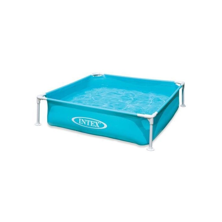 Piscine acidulée Metal Frame Junior carrée bleue 122 x 122 x 30 cm -