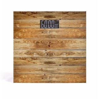 LIVOO DOM382BO - Pese-personne électronique - Impression bois - Plate