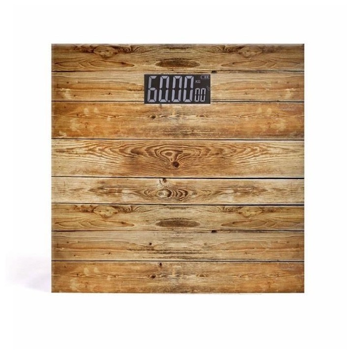 LIVOO DOM382BO - Pese-personne électronique - Impression bois - Plate