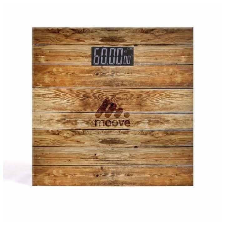 LIVOO DOM382BO - Pese-personne électronique - Impression bois - Plate