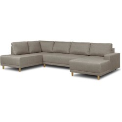 Canapé d'angle panoramique convertible JAKOB - 7 places - Beige - Scandinave - L318 x H78 x P194 cm