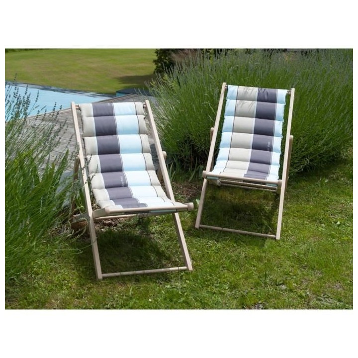 JARDIN PRIVE Chilienne matelassée J'adore - Structure en bois - Gris