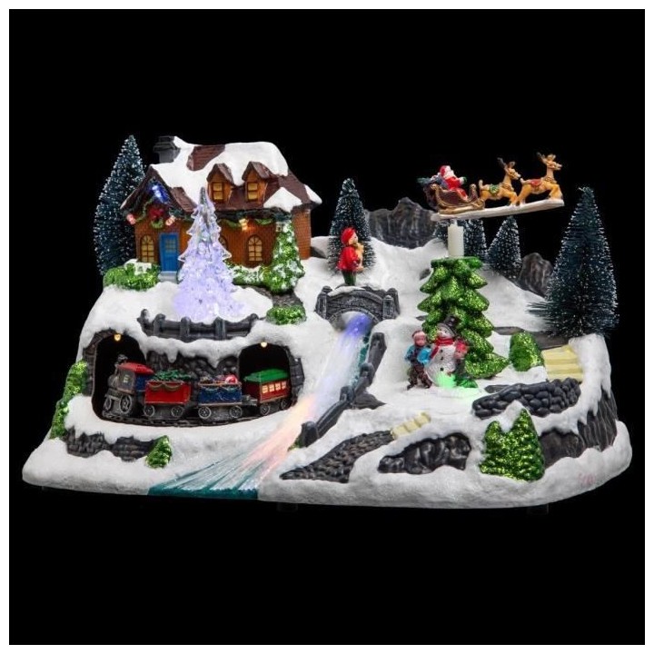 FEERIC LIGHTS & CHRISTMAS Village de Noël - Train lumineux - L30.8xl1