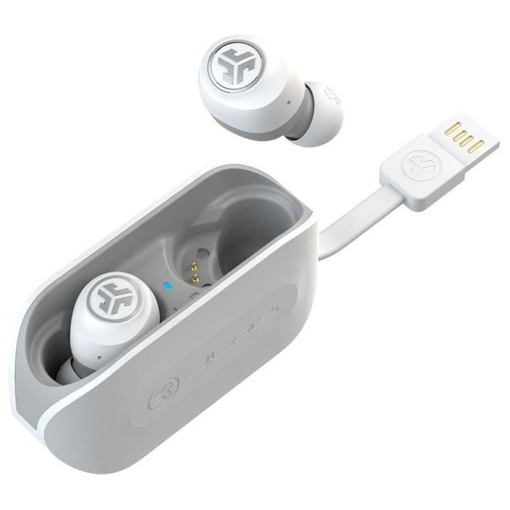 JLab Audio - GO Air True Wireless Earbuds White/Grey - Écouteurs sans