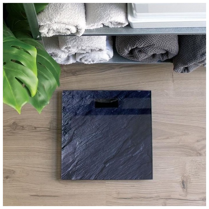 LIVOO DOM382PI - Pese-personne électronique - Impression pierre - Pla