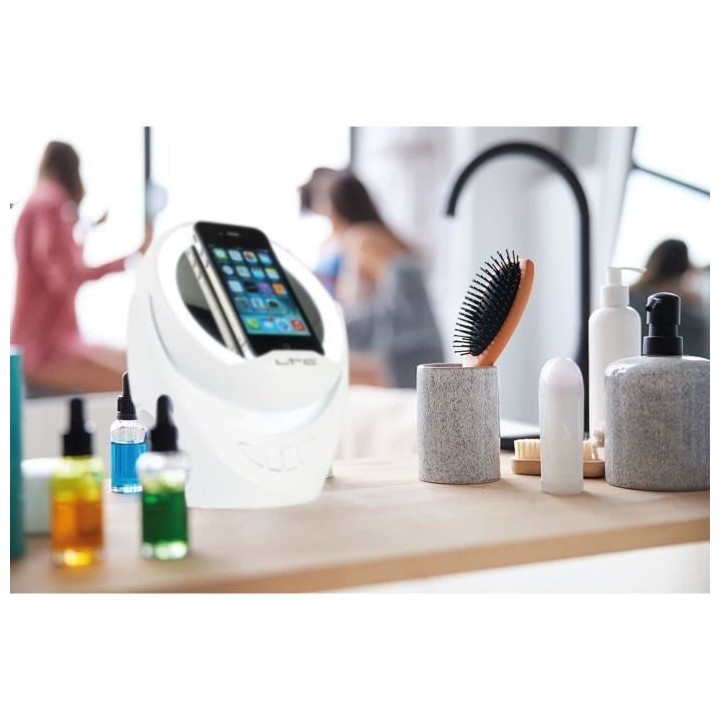 Miroir lumineux LED - LTC - MIRROR PHONE - Sur batterie muni de haut-p