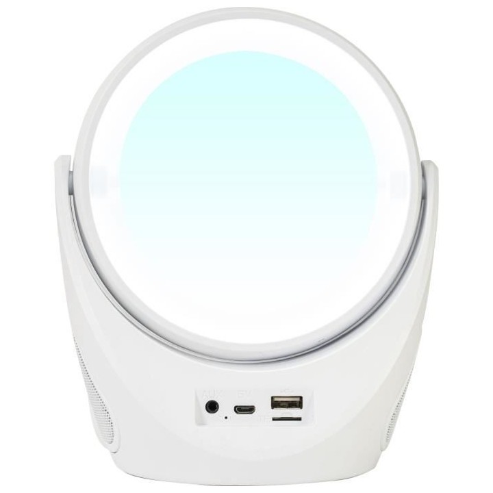 Miroir lumineux LED - LTC - MIRROR PHONE - Sur batterie muni de haut-p