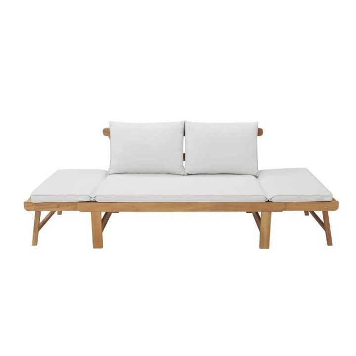 Banquette de jardin convertible en bois d'acacia - 2 places - Avec cou